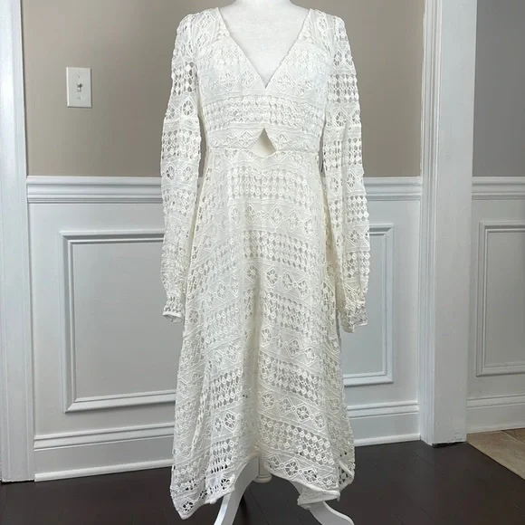 Guess | Dresses | Guess Marcella Long Sleeve Crochet Dress Cream White Nwt  | Poshmark